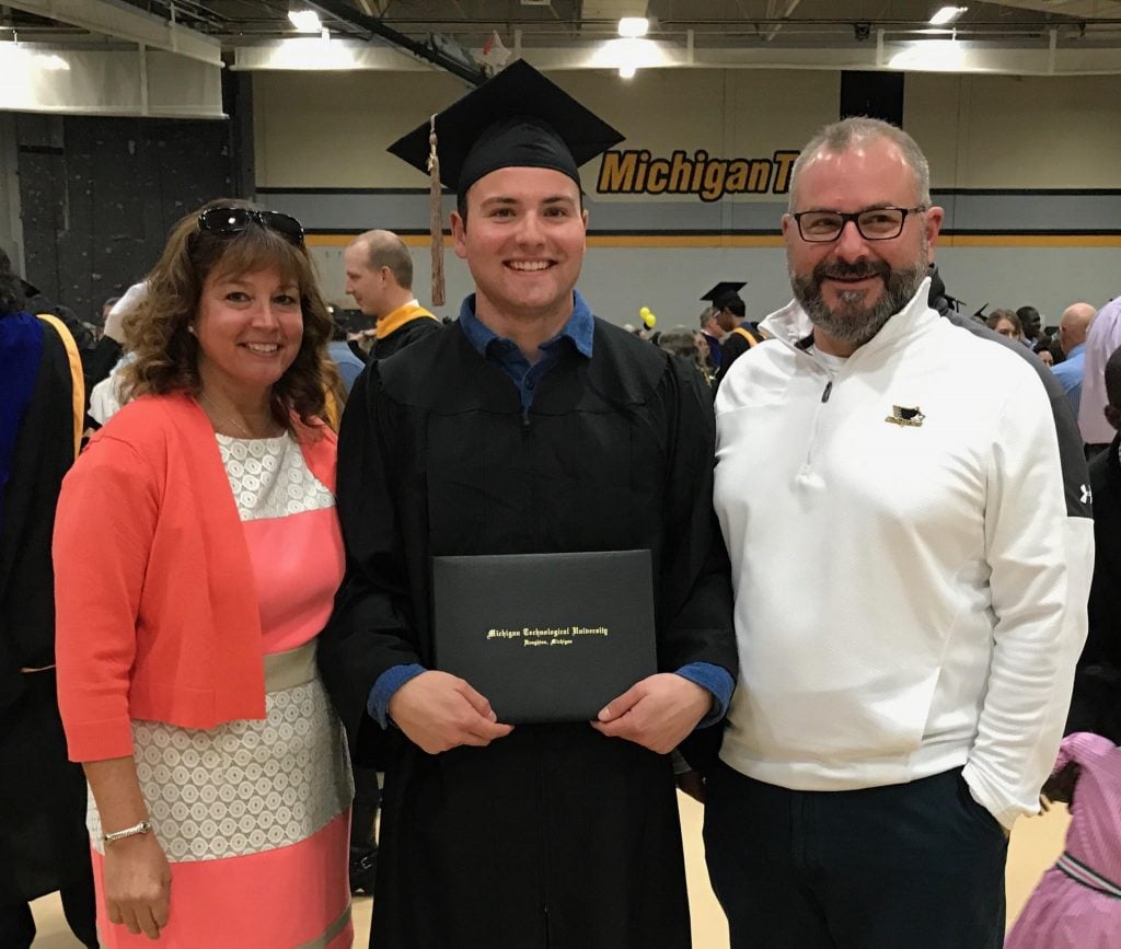 Tim commencement with parents