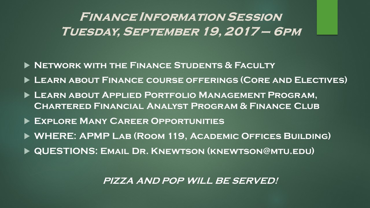 Finance Information Session