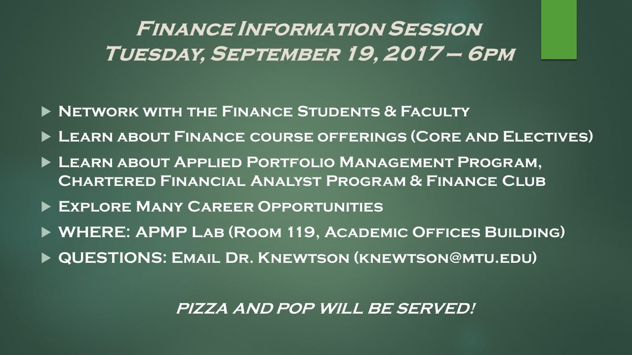 Finance Information Session