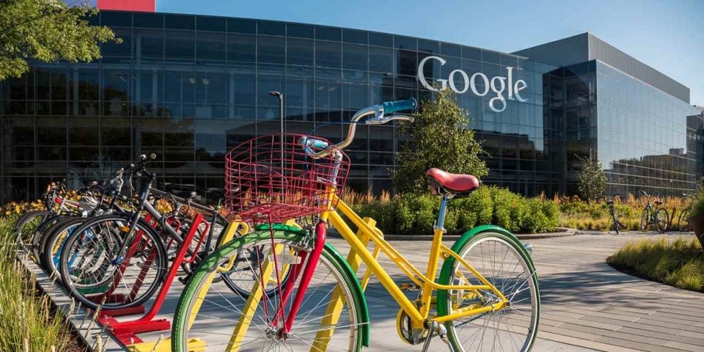 Image of bicycle outside Google headquarters