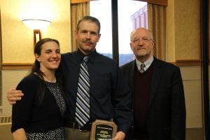 Casey Strom, 2017 Carl J. Schjonberg Award for Outstanding ECE Undergraduate Student, along with his wife Becky