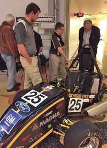 Tech's Formula SAE Enterprise car was on display during a portion of the event