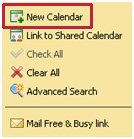 Select "New Calendar" from this menu.
