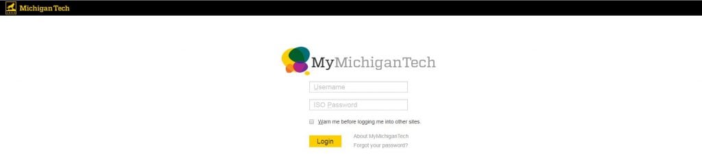 Login page for MyMichiganTech.