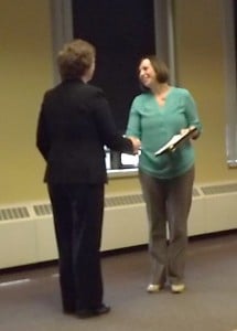 Gina Receiving Her Lean Facilitator Certificate