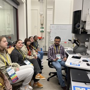 Erico and students sitting in the lab.