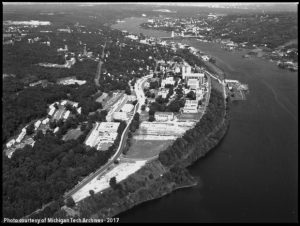 Aerial view of Michigan Tech campus