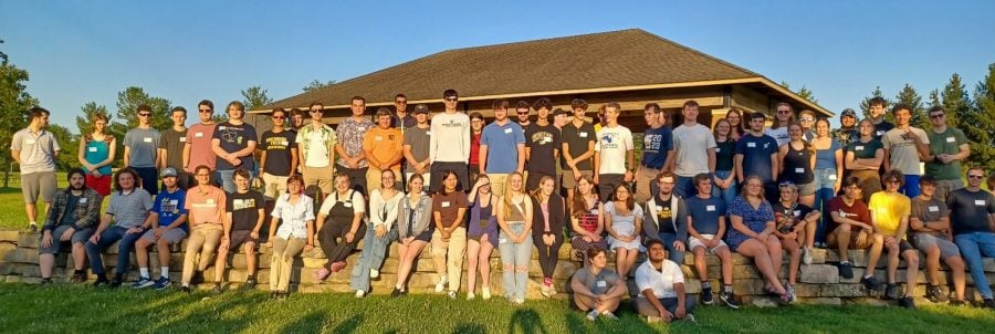 Group picture of incoming class of 2028 students from West Michigan area