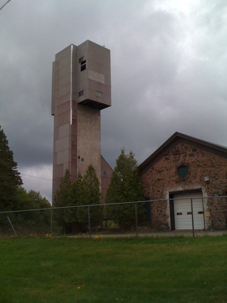 The museum includes three shaft houses. The B shaft is a mirror duplicate of the reinforced concrete A shaft. This photographs shows the more modern C shaft, which operated in the mid-Twentieth century.