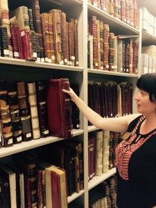 Alison pulling some material from our state records collection. 