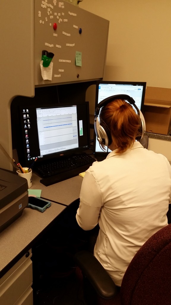 Andrea Dubs,  editing audio files with Audacity