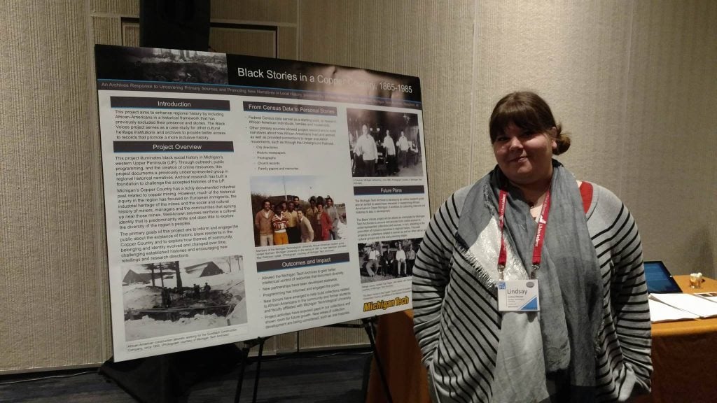 University Archivist, Lindsay Hiltunen presenting the Black Voices project at the National Council on Public History Annual Conference in Baltimore, MD, March 2016. 