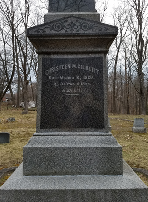 Christeen’s memorial in the Shelden family section of Houghton’s Forest Hill Cemetery as it appears today.