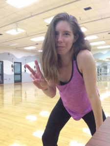 Allison after a Zumba class at the SDC, May 2017.