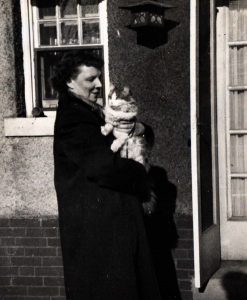 Ellen Carlson with cat, undated.