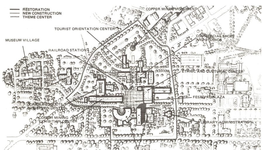 Schematic showing the layout of a tourist park