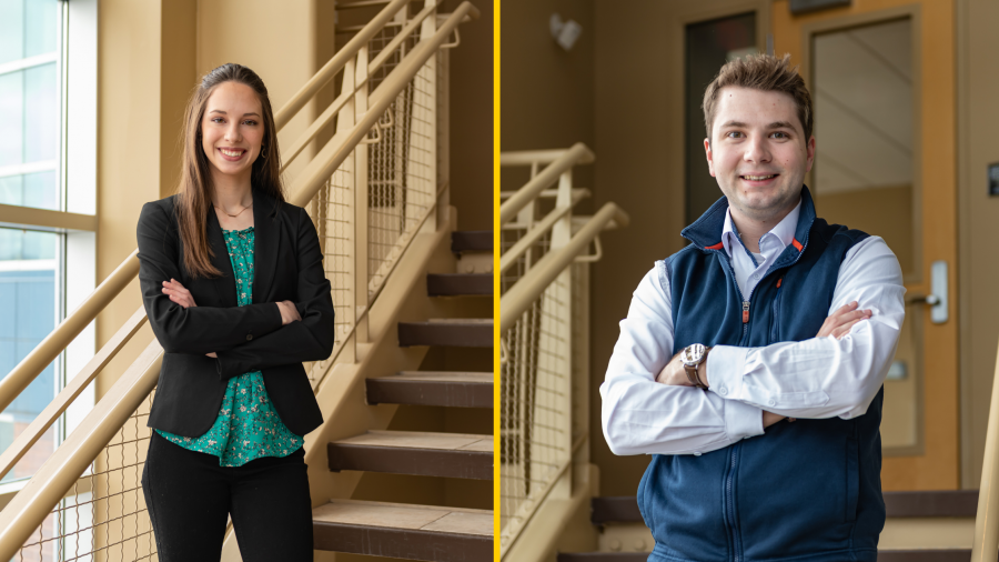 Hillary Prout (left) and Nathan Sodini (right), Michigan Tech College of Business Ross Roeder Endowed Scholarship Recipients