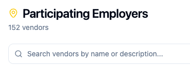 Participating Employer Search Window