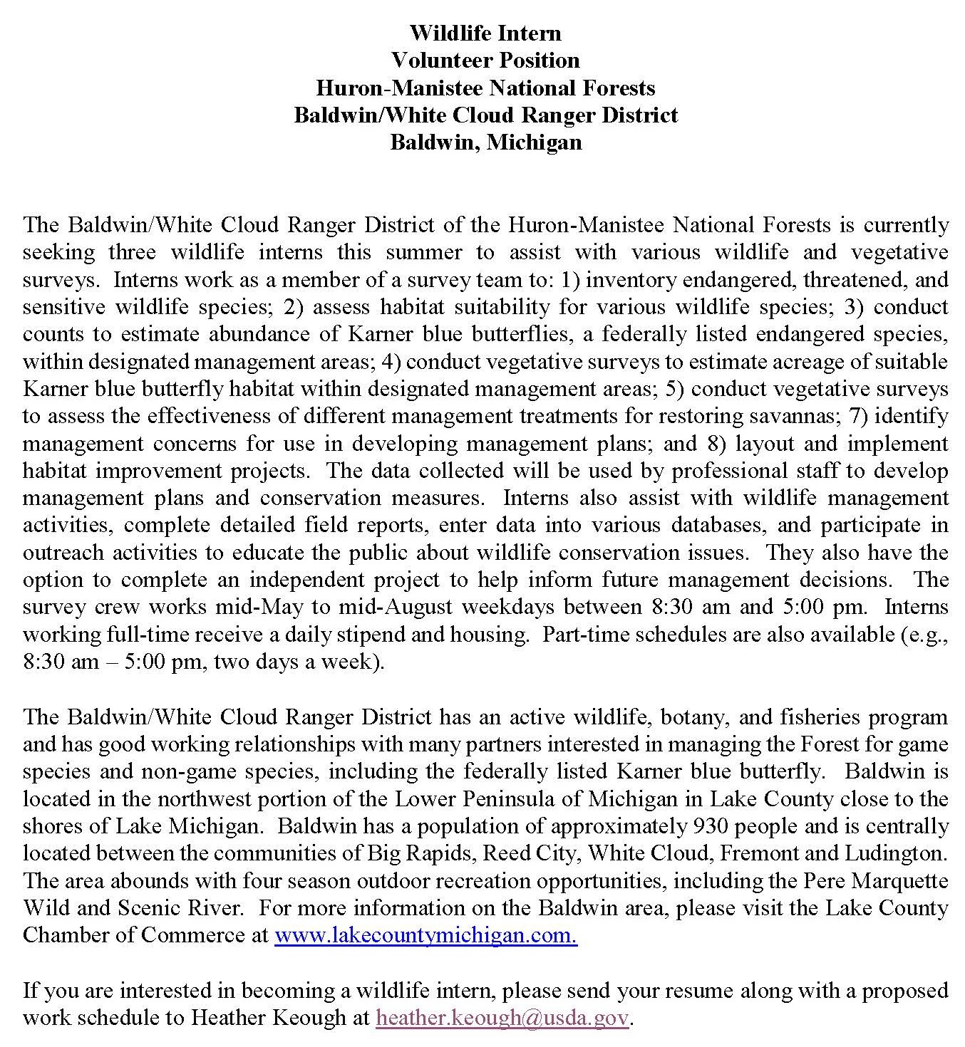 Wildlife Intern Positions CEGE Undergraduate Advising Blog