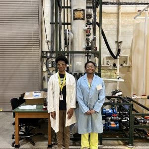 STEM interns Michelle Simpkins and Eural Johnson