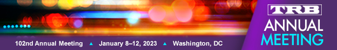 TRB 102nd Annual Meeting on January 8–12, 2023, in Washington, DC.