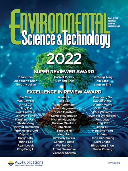 Cover of Environmental Science and Technology 2022 showing a list of award winners.
