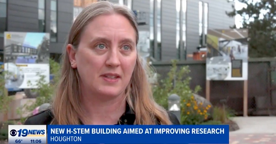 Caryn Heldt interview outside of the H-STEM facility.