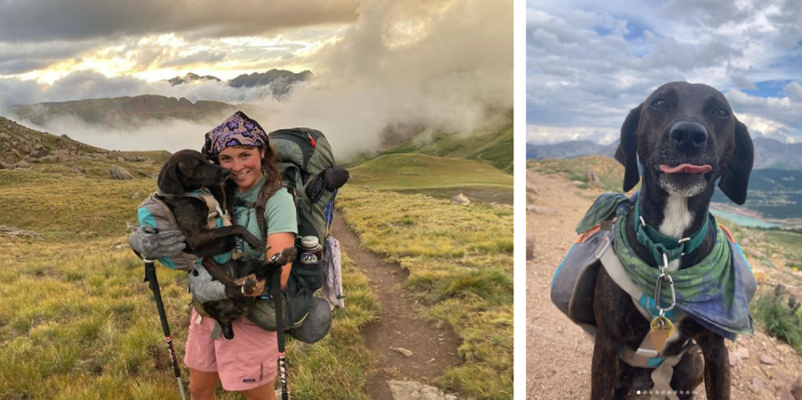 Photos of Zoe and her dog Murphy on the Colorado Trail.