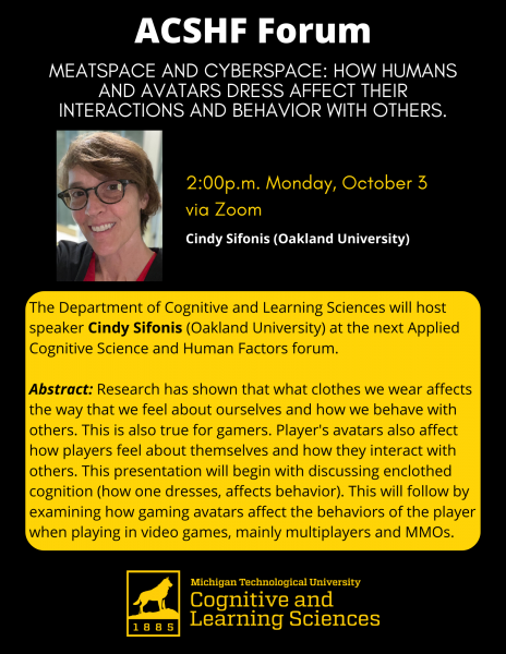 ACSHF Forum: Cindy Sifonis | Cognitive and Learning Sciences News