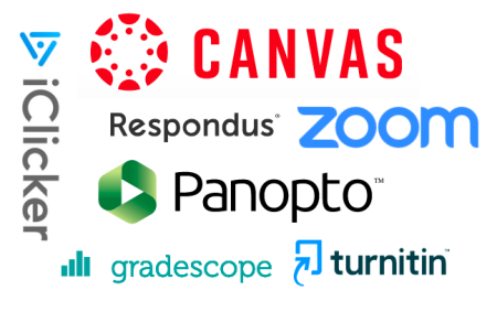 EdTech tools: Canvas, Panopto, Zoom, iClicker, Respondus, Turnitin, Gradescope