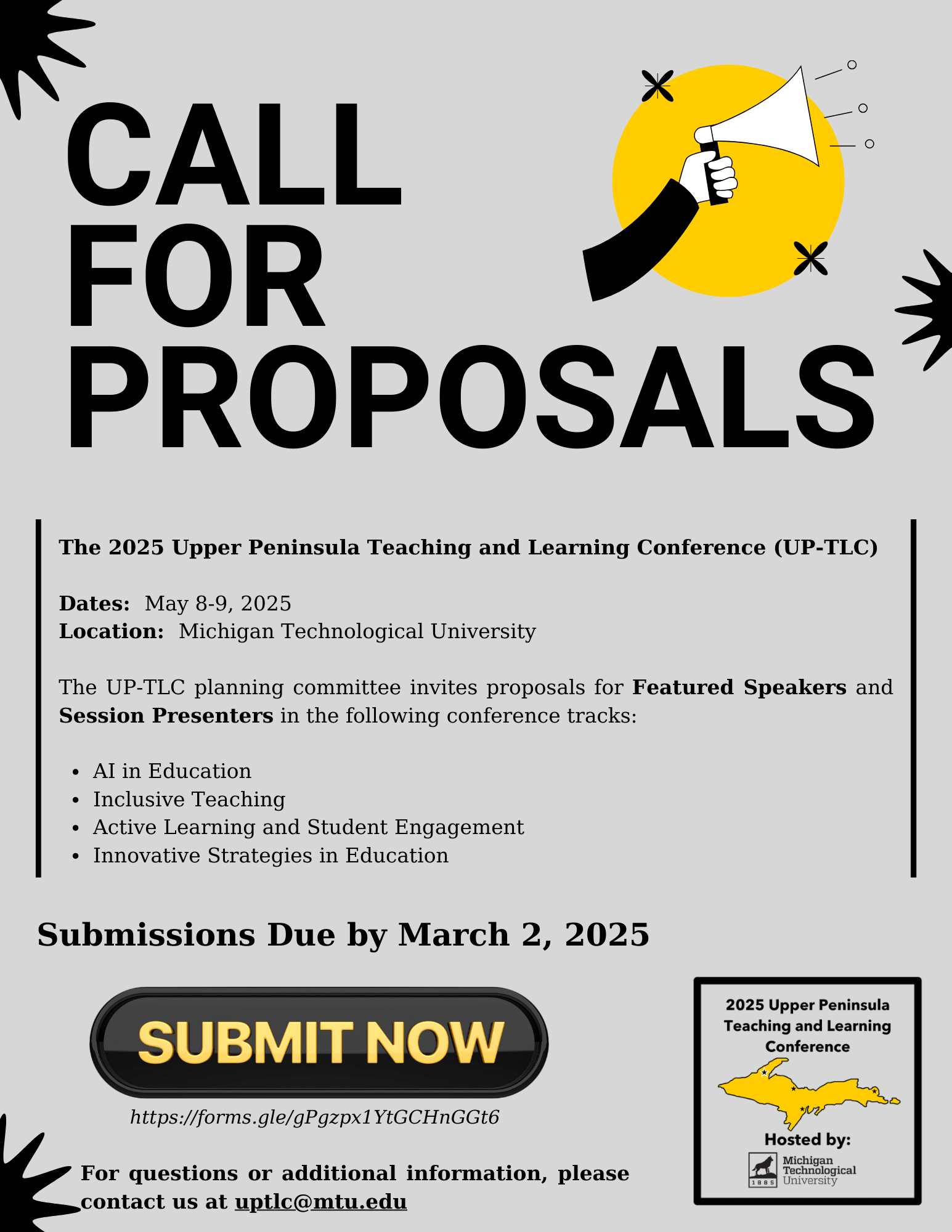 2025 UPTLC Call For Proposals Now Open! Center for Teaching and