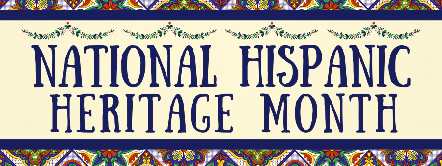 Colorful illustration with text that reads National Hispanic Heritage Month.