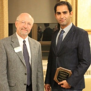 Zagros Shahooei receives the 2014 Jonathan Bara Award for Outstanding GTA presented by ECE Chair Dan Fuhrmann