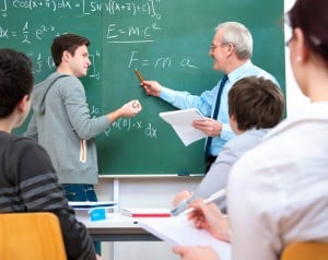 Teacher with students in classroom