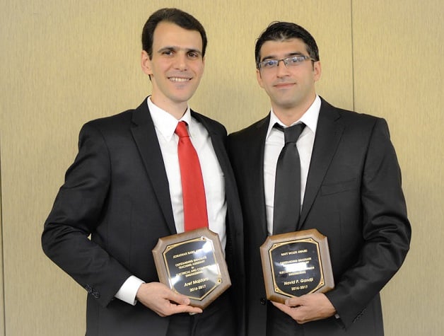 (L-R) Award recipients Aref Majdara and Navid Gandji