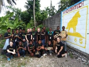 Michigan Tech students work with Haitian students on STEM activities at HUT Outreach.