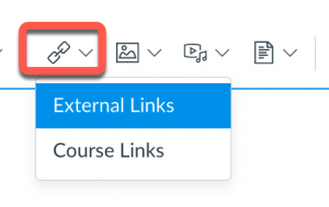 Links tool in Canvas Rich Content Editor