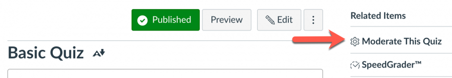 Moderate Quiz link in published Canvas Quiz