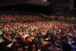 Attendees at the Rozsa Center