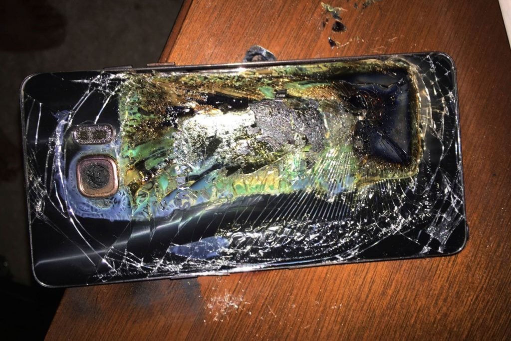 Samsung exploded phone