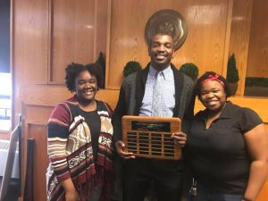 Percy Julian Award winners from 2016, 2017 and 2018. Left to right, Neffertia Tyner, Jimmie Cannon, and Logan McMillan