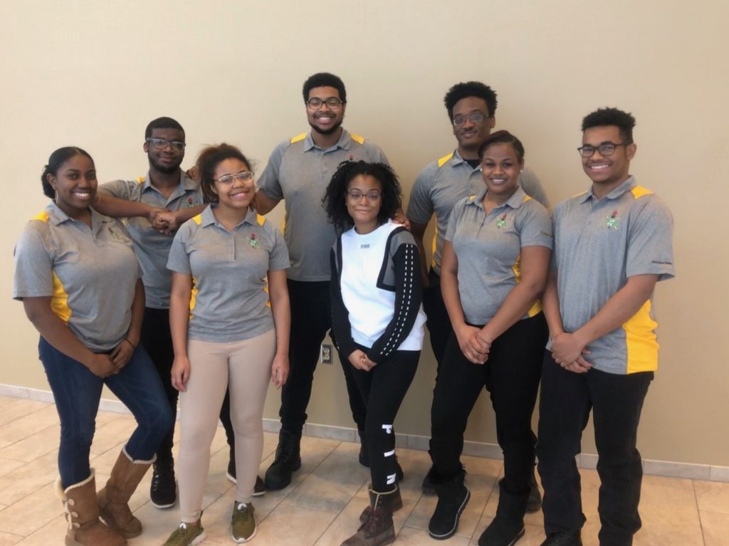 Portrait of the Michigan Tech NSBE students who traveled to Detroit