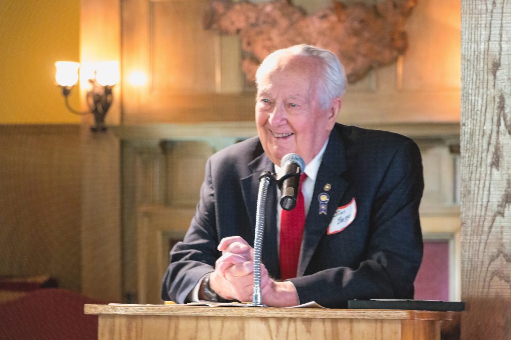 portrait of James Brozzo '53, Master of Ceremonies