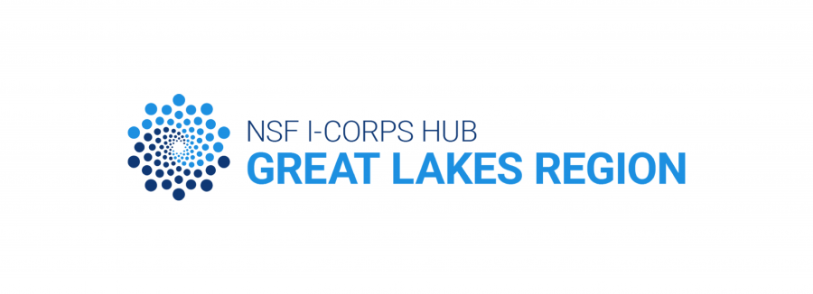 Swirling blue dots logo of the NSF I-Corps Hub - Great Lakes Region