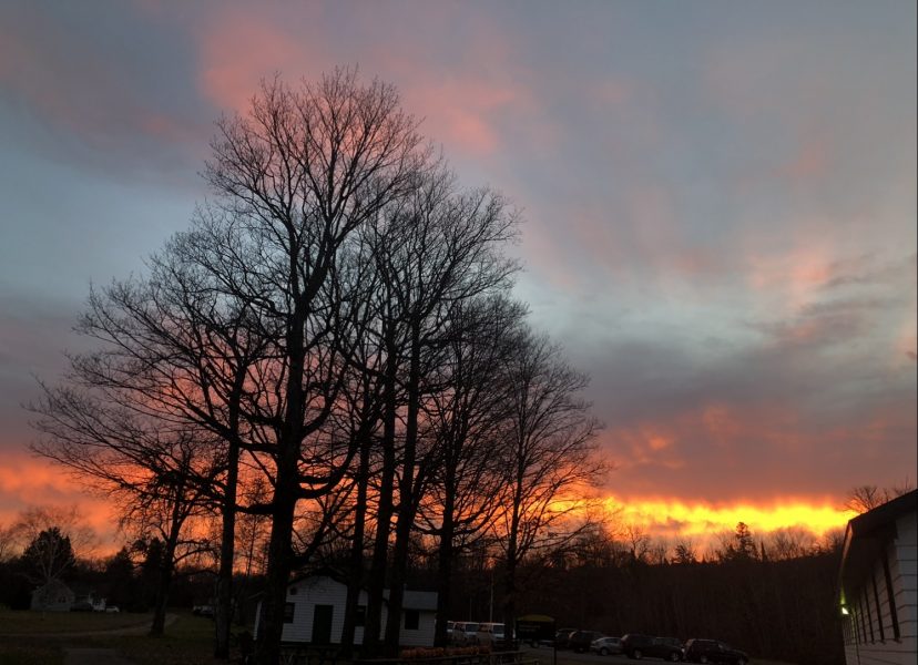 A sunset at the Ford Center