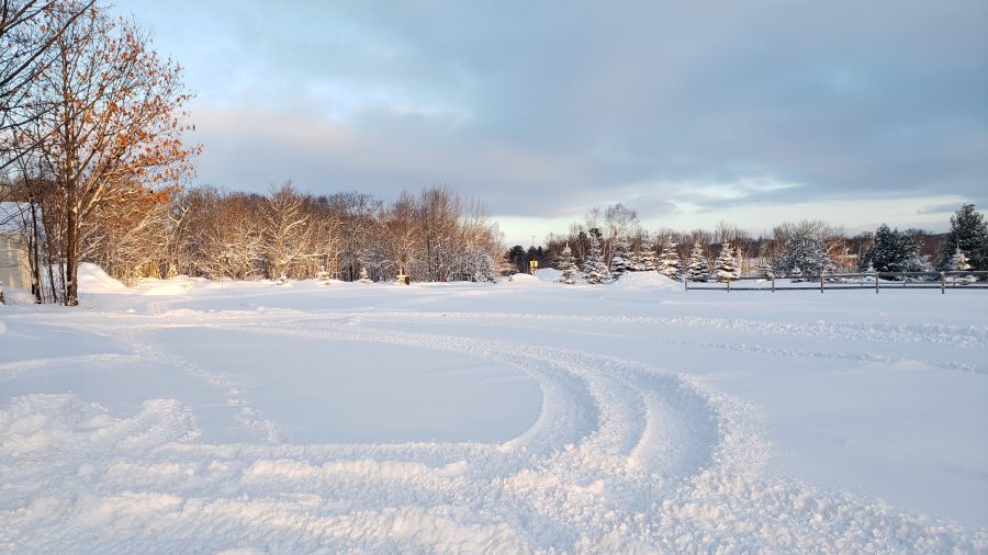 A snowy field