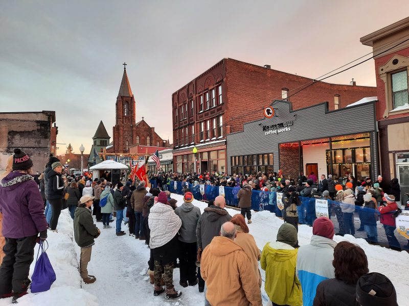 People lining up downtown for Copper Dog