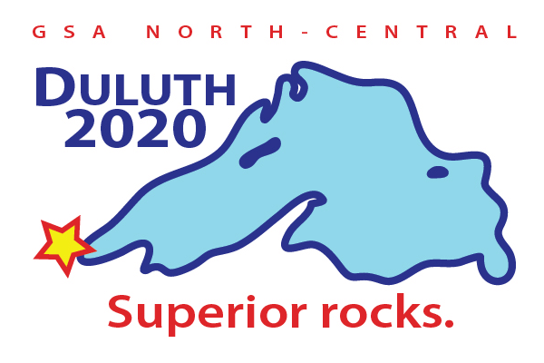 GSA North-Central Duluth 2020 Superior rocks logo of Lake Superior.