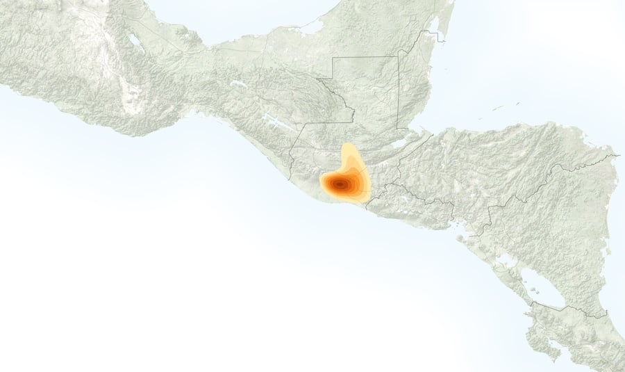 Fuego contour representation in a map of Guatemala.