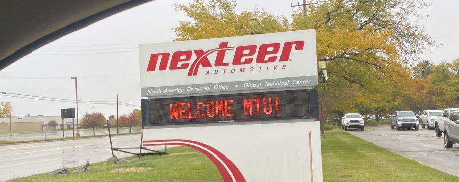 Sign at Nexteer welcoming MTU to its organization.